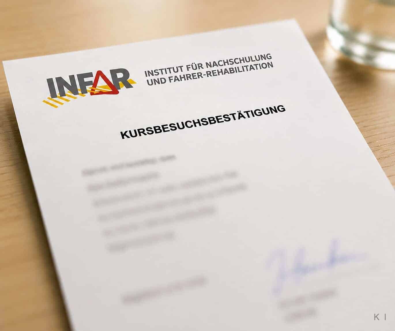 Behördliche Bestätigung über die absolvierte Nachschulung